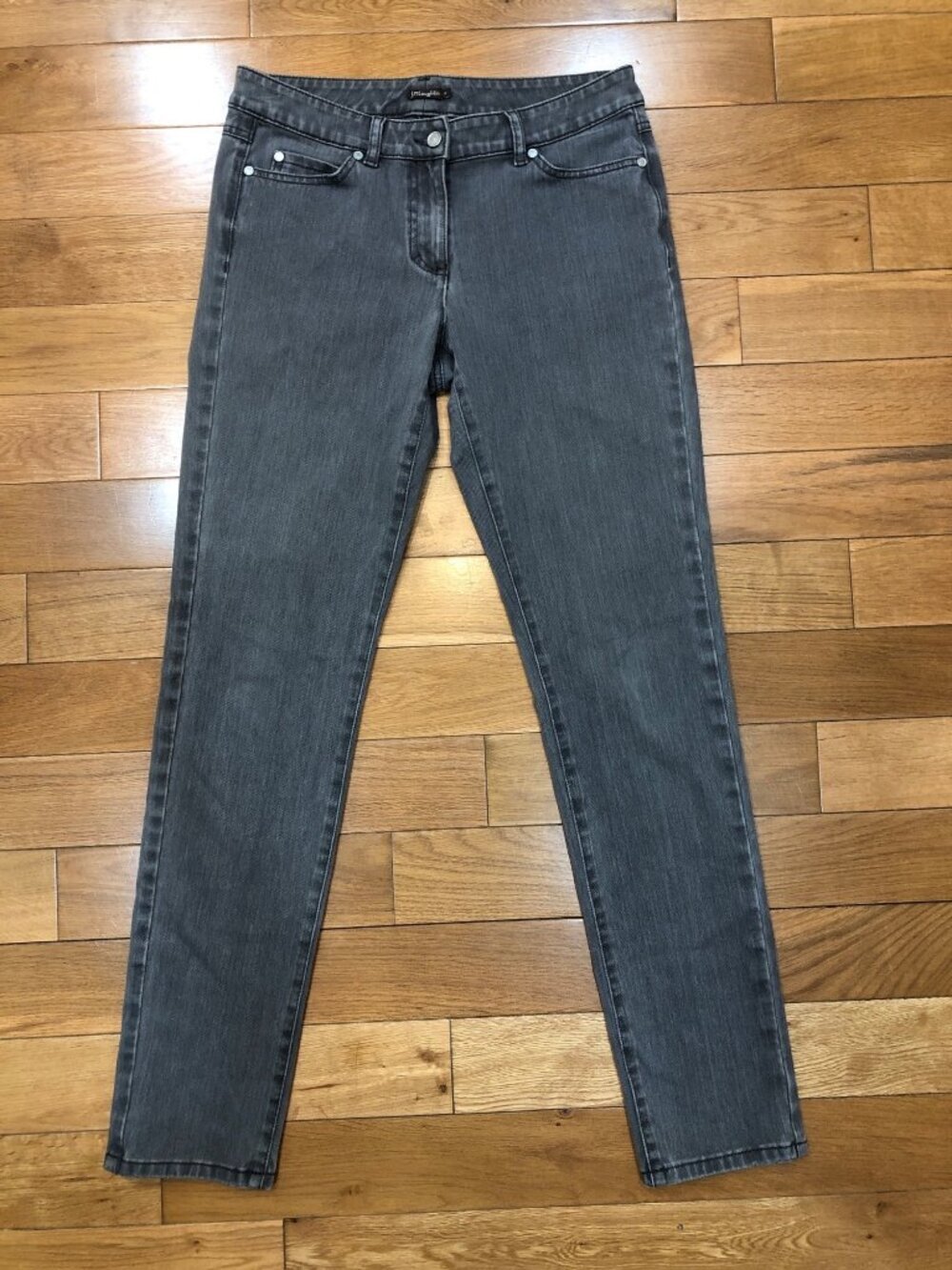 J McLaughlin Cotton Blend Stretchy Gray Skinny Jeans Size 6 Polished Minimalist